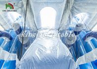Bevroren Kasteelslag - omhoog van het de Diakasteel van Uitsmijtercombo het Geteerde zeildoekkasteel van pvc Blauw/Wit