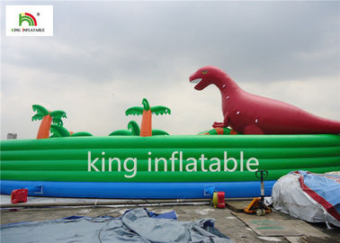 Opblaasbare het Waterparken van de dinosaurusstijl met het Geteerde zeildoek UV Bestand van Poolpvc