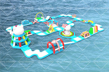 Het drijvende Cat Theme Bespoke Design Inflatable-Park van Waterspelen