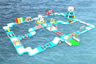 Het drijvende Cat Theme Bespoke Design Inflatable-Park van Waterspelen