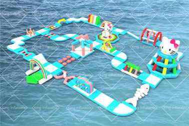Het drijvende Cat Theme Bespoke Design Inflatable-Park van Waterspelen