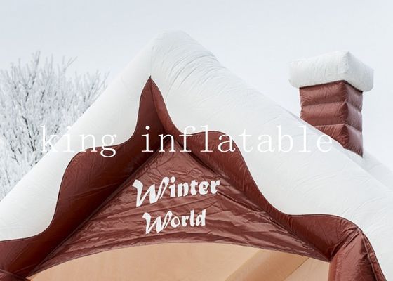 Thema 0.55mm van de de winterwereld Commercieel Opblaasbaar het Springen Kasteel