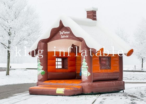 Thema 0.55mm van de de winterwereld Commercieel Opblaasbaar het Springen Kasteel