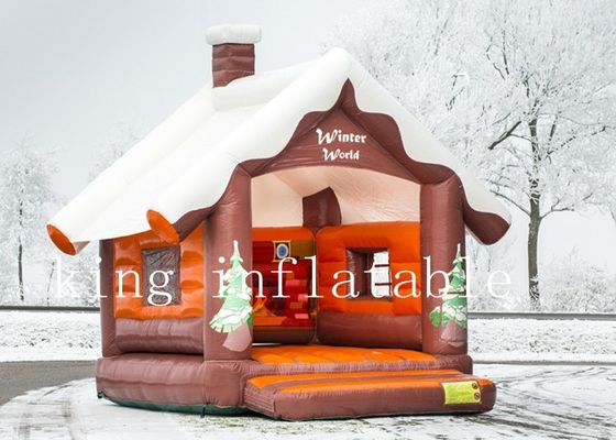 Thema 0.55mm van de de winterwereld Commercieel Opblaasbaar het Springen Kasteel