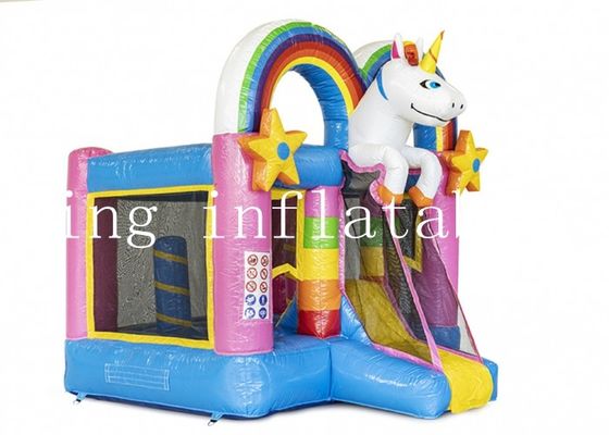 EN71 magisch Unicorn Inflatable Combo Bounce House met Dia