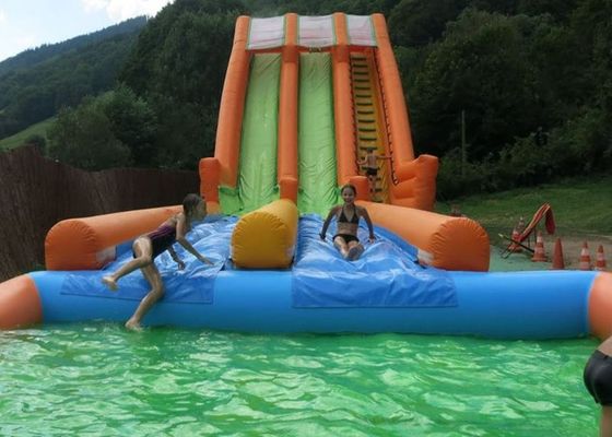 0.55mm Plato Inflatable Water Slide With Zwembad
