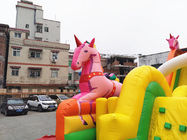 Opblaasbaar Unicorn Carriage Dry Slide Outdoor met luchtventilator