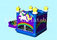 Pvc-Geteerd zeildoekoem Unicorn Rainbow Inflatable Bouncer Castle