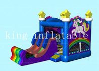 Pvc-Geteerd zeildoekoem Unicorn Rainbow Inflatable Bouncer Castle