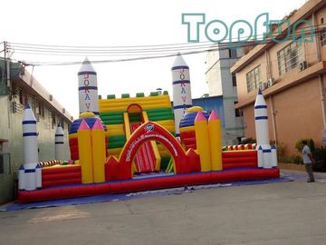 Het Centrum van de raketlancering het Springen Kasteel 10m x 10m die voor Pretpark worden aangepast