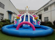 Aangepast pvc Unicorn Inflatable Playground Water Park voor Jonge geitjes