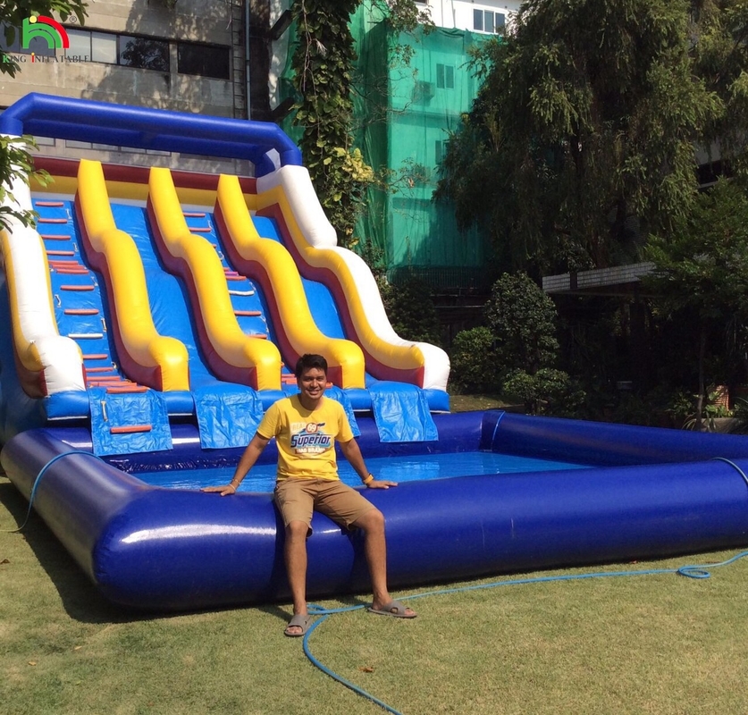 Opblaasbare droogglijbaan Buiten Bouncy Opblaasbare waterglijbaan Voor zwembad Opblaasbare glijbaan Voor waterpark
