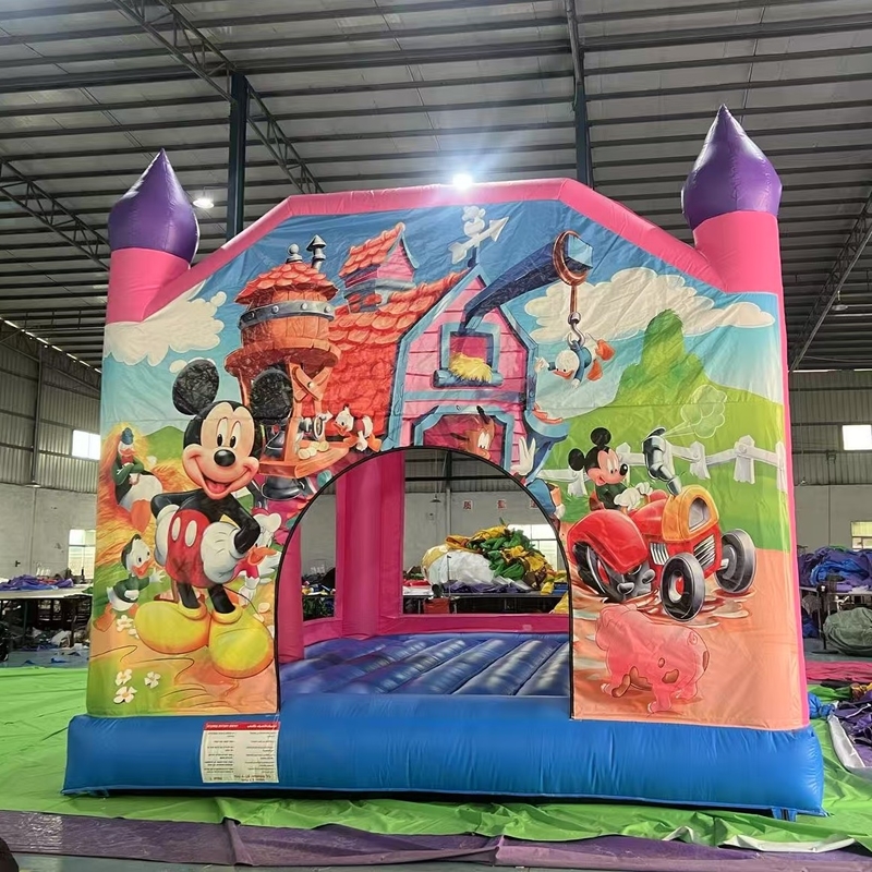 Commercieel opblaasbaar uitsmijterhuis Mickey Mouse opblaasbaar sprong Bouncy Castle Bounce House voor volwassen kinderen feest