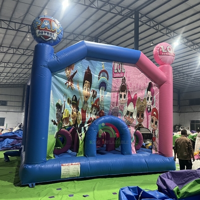 Commercieel opblaasbaar springhuis kasteel combo opblaasbaar springkasteel met obstakel trampoline
